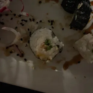 Barely any substance to this sushi.