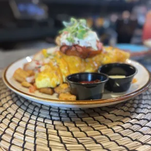 a plate of food on a table