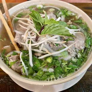3. Pho rare beef and brisket