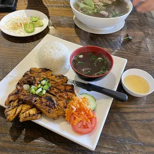2. Pho rare beef  3. Com pork chop