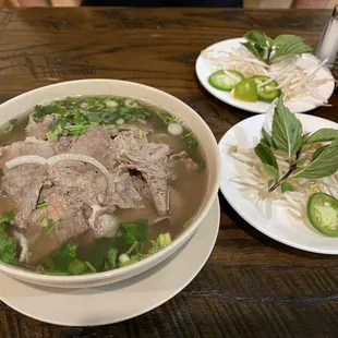 3. Pho rare beef and brisket