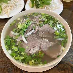 4. Pho rare beef and flank
