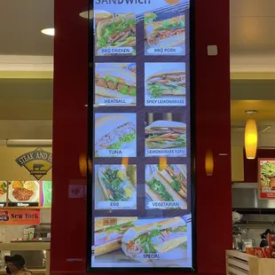 banh mi menu