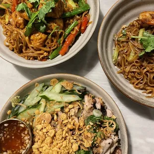 Vermicelli Bowl, Hu tieu chay, &amp; Garlic noodle