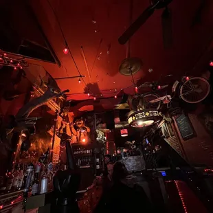 the interior of a bar