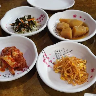 Banchan side dishes.