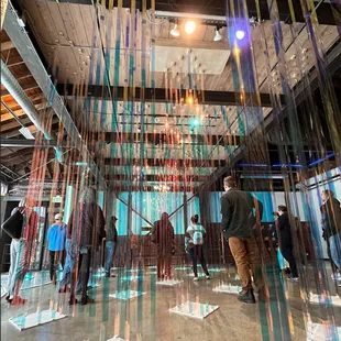 Image taken during an artist talk by Henry Jackson Spieker during his installation "Interstital Volume" in Winter 2023