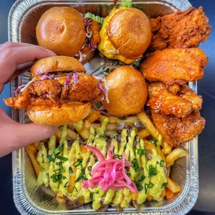 Mad Platter (4 sliders, 4 tenders, 2 sauces and 1 loaded fries)