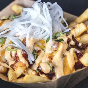 Spicy Pork Belly Loaded Fries.