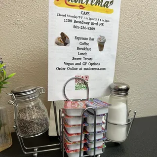 a menu for a coffee shop