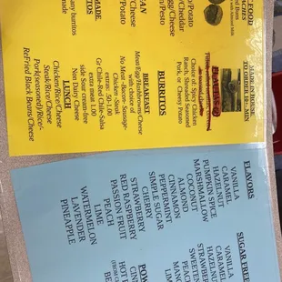 They do have a bigger menu than this, though I wanted to get their drink flavors!