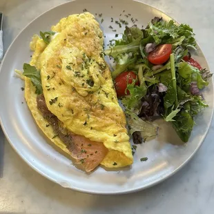 Smoked salmon omelette