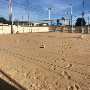 One of 7 volleyball  courts