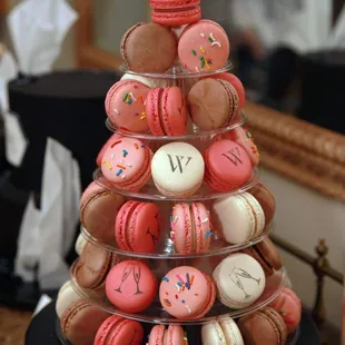 a tower of macarons