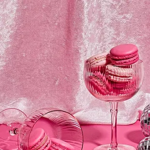 pink macarons and disco balls