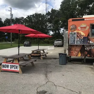 Outdoor seating at the truck