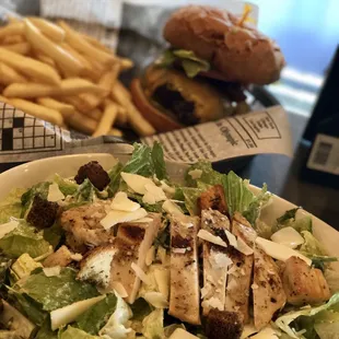 Delicious and made salads and burgers