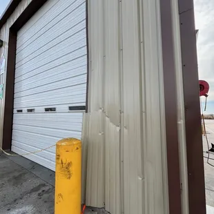 Truck ran into building