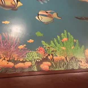 Old school painted mural on the wall!!