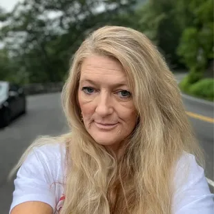 a woman taking a selfie