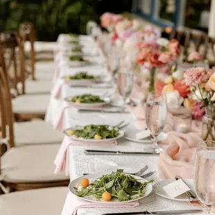 Salad course table setting