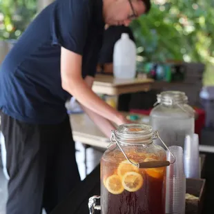 Bar offered nonalcoholic options as well. They had water and iced tea.