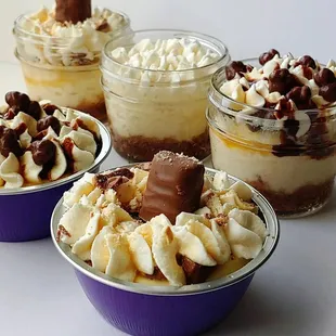 a variety of desserts