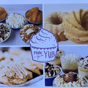 a variety of desserts