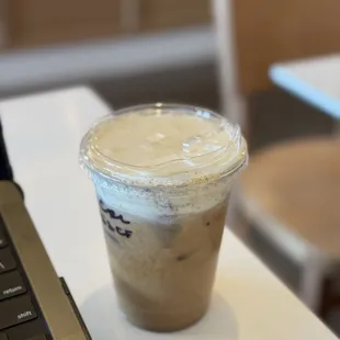 Oat cereal latte with cloud