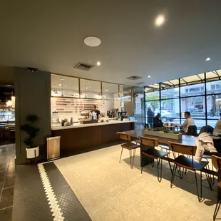 Coffee counter and seating area