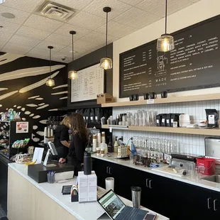 the interior of a coffee shop
