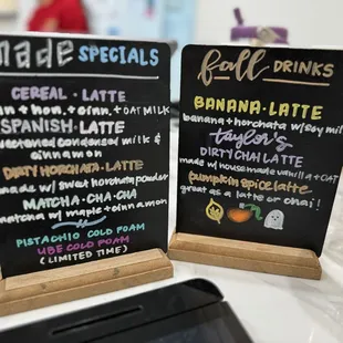 Fall drinks &amp; MADE SPECIALS 10..16.24