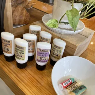 a variety of products on a counter