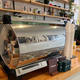 The centerpiece of the best cafés - the La Marzocco machine.