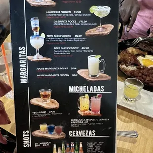 Cocktail menu