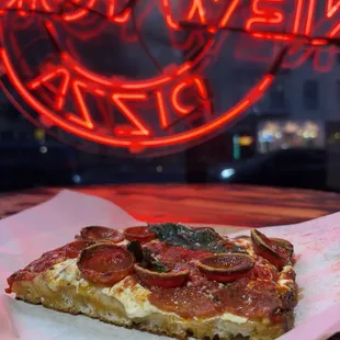 Pepperoni grandma slice