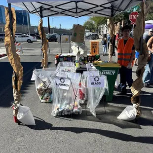 Human-facilitated trash with particularized recycling containers! 12/1/24