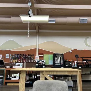 A crafter's dream work station-- all the professional grade tools required to start your next project!