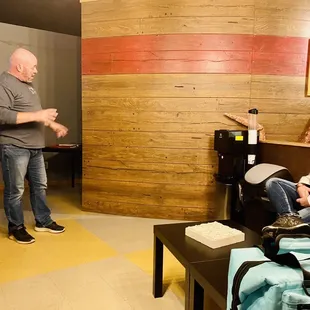 Sitting area for rules and instructions