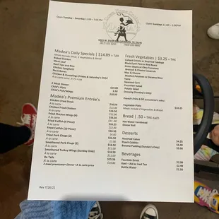 updated menu 11/14/21