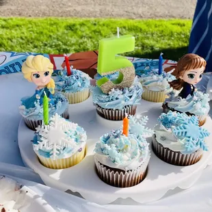 Frozen theme cupcakes