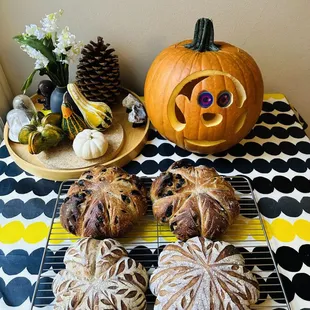 Pumpkin sourdough breads