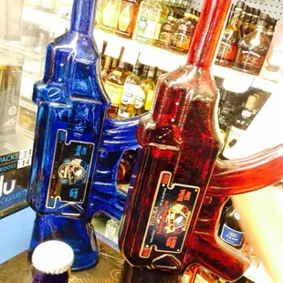 They had these tequila bottles on display... Lol pretty cool