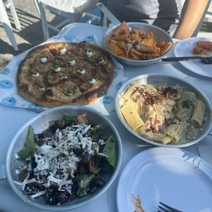 Talism Pasta, Mushroom Melody Salad, Miso Pizza, Pink Sauce Cherry Pasta