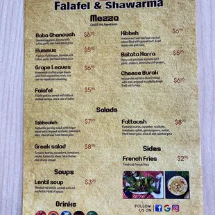 menu