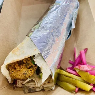 a sandwich with pickles