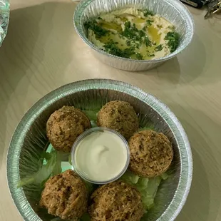 Falafel and hummus