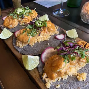 Blue Corn Tortilla Shrimp Tacos