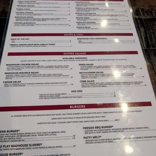 Food menu