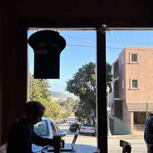 Such a pretty view, even from inside!